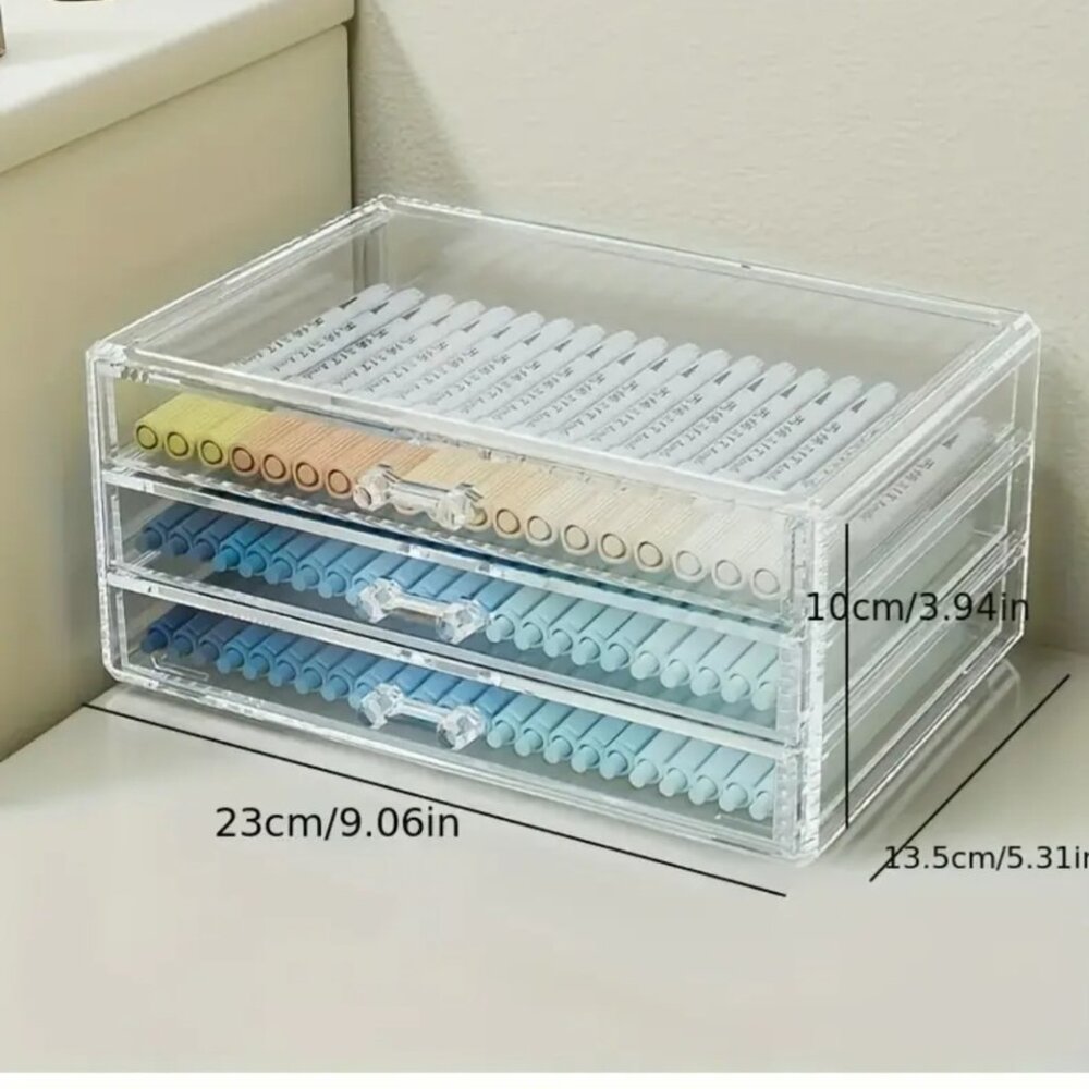 acrylic Stackable Clear Drawer Storage With 3 Drawers NEW IN BOX